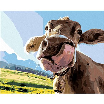 

Olizující se kráva, 80×100 cm, bez rámu a bez vypnutí plátna