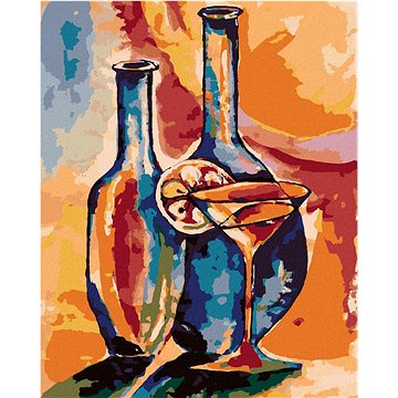 

Otevřené sklenice s drinkem, 80×100 cm, vypnuté plátno na rám