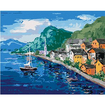 

Pobřeží u Hallstatt v Rakousku, 80×100 cm, vypnuté plátno na rám