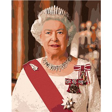 

Portrét královna Alžběta II., 80×100 cm, vypnuté plátno na rám