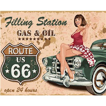 

Route 66, 80×100 cm, vypnuté plátno na rám