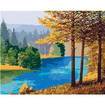 

Řeka tekoucí v lese, 40×50 cm, bez rámu a bez vypnutí plátna