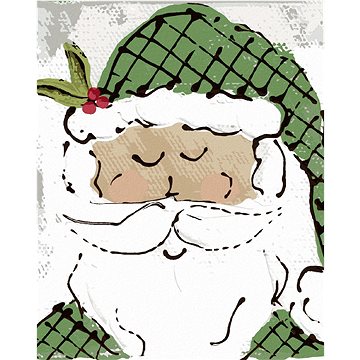 

Santa se zelenou čepicí (Haley Bush), 40×50 cm, bez rámu a bez vypnutí plátna