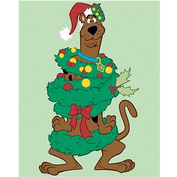 

Scooby jako vánoční stromek (Scooby Doo), 40×50 cm, vypnuté plátno na rám