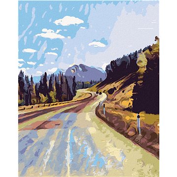 

Silnice mezi lesy, 80×100 cm, bez rámu a bez vypnutí plátna