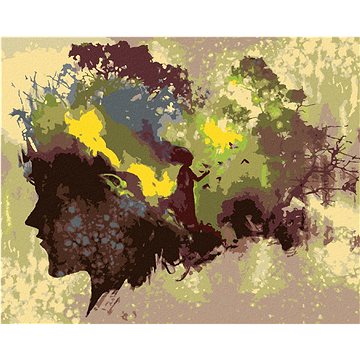 

Silueta ženy v lese, 80×100 cm, bez rámu a bez vypnutí plátna