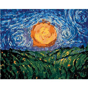 

Slunce na obloze podle Van Gogha, 80×100 cm, bez rámu a bez vypnutí plátna