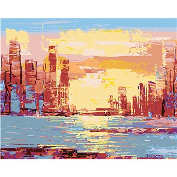 

Slunce nad mrakodrapy, 40×50 cm, vypnuté plátno na rám
