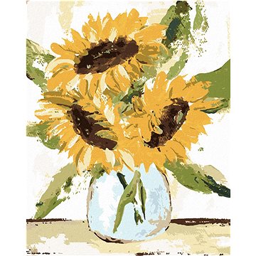 

Slunečnice ve váze 2 (Haley Bush), 40×50 cm, vypnuté plátno na rám