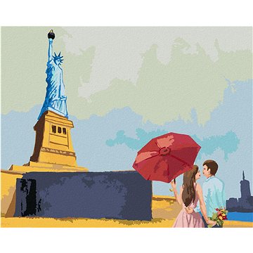 

Socha Svobody a zamilovaný pár, 80×100 cm, bez rámu a bez vypnutí plátna