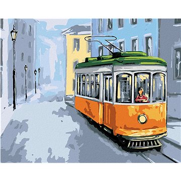 

Stará žlutá tramvaj, 80×100 cm, bez rámu a bez vypnutí plátna