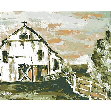 

Stodola s plotem (Haley Bush), 40×50 cm, vypnuté plátno na rám