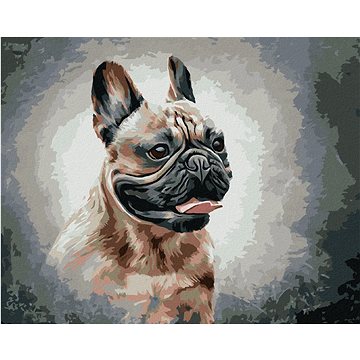 

Šťastný francouzský buldoček, 40×50 cm, vypnuté plátno na rám