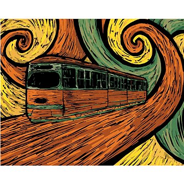 

Tramvaj v impresionistickém stylu, 40×50 cm, bez rámu a bez vypnutí plátna