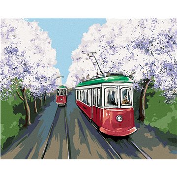 

Tramvaje v třešňové aleji, 80×100 cm, bez rámu a bez vypnutí plátna