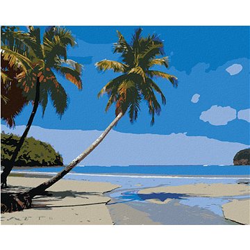 

Tropická pláž v Karibiku, 80×100 cm, vypnuté plátno na rám