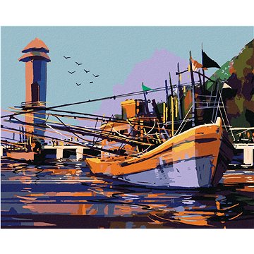 

Velká rybářská loď, 40×50 cm, bez rámu a bez vypnutí plátna