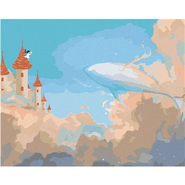 

Velryba a zámek, 40×50 cm, vypnuté plátno na rám