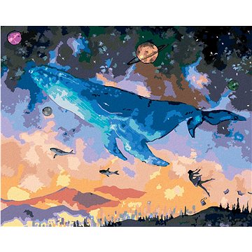 

Velryba potápějící se do fantasy vesmíru, 80×100 cm, bez rámu a bez vypnutí plátna
