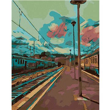 

Vlakové nástupiště, 80×100 cm, bez rámu a bez vypnutí plátna