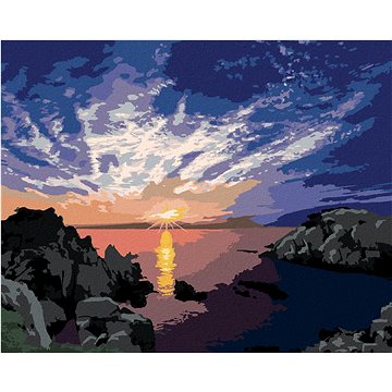 

Východ slunce nad pobřežím, 80×100 cm, bez rámu a bez vypnutí plátna