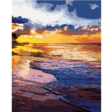 

Západ slunce na břehu pláže, 40×50 cm, bez rámu a bez vypnutí plátna