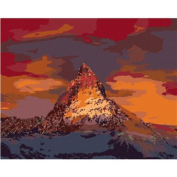 

Západ slunce na horách, 80×100 cm, vypnuté plátno na rám