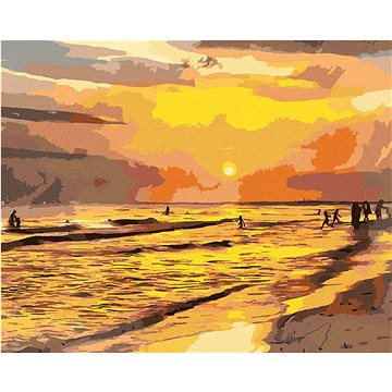 

Západ slunce na pláži, 40×50 cm, vypnuté plátno na rám