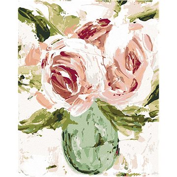 

Zátiší růže ve váze (Haley Bush), 40×50 cm, vypnuté plátno na rám