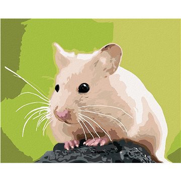 

Zlatý křeček na kameni, 40×50 cm, vypnuté plátno na rám