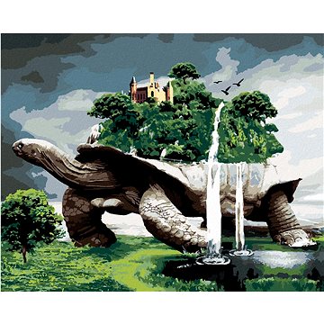 

Želva s lesem a vodopády, 80×100 cm, bez rámu a bez vypnutí plátna