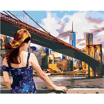 

Žena u Brooklyn Bridge v New Yorku, 80×100 cm, bez rámu a bez vypnutí plátna