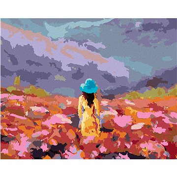 

Žena v květinovém poli, 40×50 cm, vypnuté plátno na rám