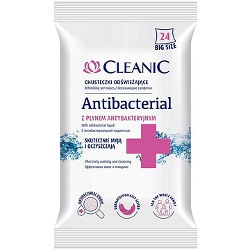 CLEANIC Antibacterial Refreshing 24 ks - Antibakteriální ubrousky na ruce