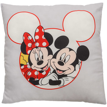 

TEXTILOMANIE Dekorační polštářek Mickey Mouse 40 × 40 cm, světle šedý