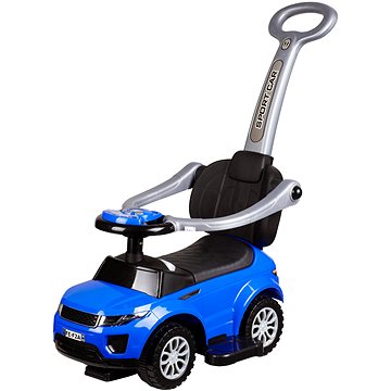 Mamido Sport Car s vodící tyčí 3v1 gumová kola, modré