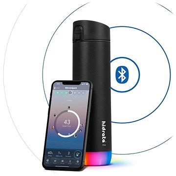 

HidrateSpark Steel – chytrá lahev, 620 ml, černá