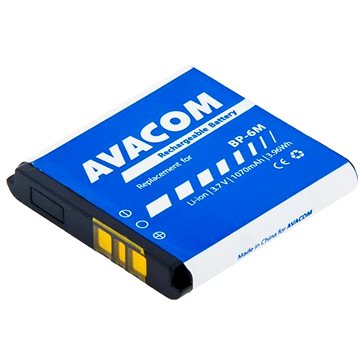 

Avacom pro Nokia 6233, 9300, N73 Li-Ion 3,7V 1070mAh (náhrada BP-6M)