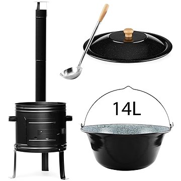 

Kotlíkový set na guláš - PARTY 14 l černý 17992