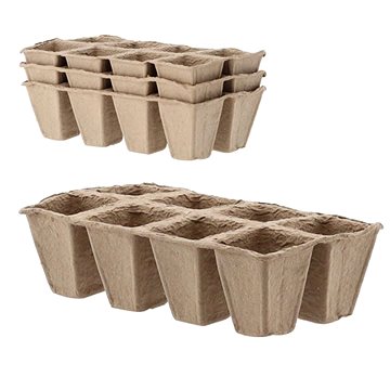 

IGOTREND Květináč rašelinový plato (3 × 8), 24,5 × 12,5 × 6 cm, béžový, 3 ks