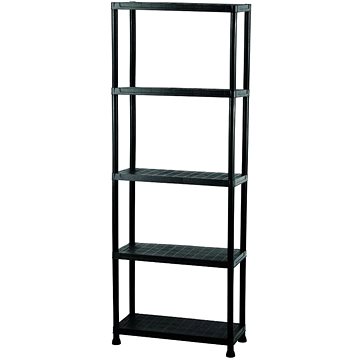 

Igotrend Regál plast. 80 × 30 × 180 cm, černý, 5 polic