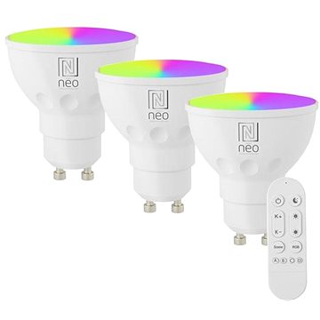

IMMAX NEO LITE Sada 3x smart LED žárovka GU10 6W RGB+CCT, stmívatelná, WiFi, Beacon, DO