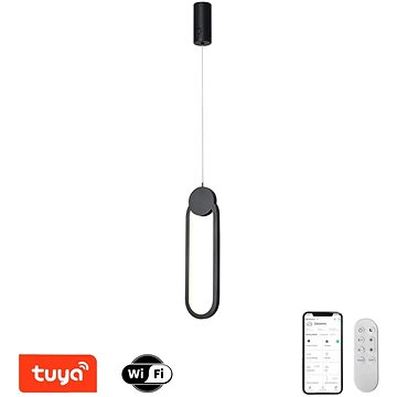 

IMMAX NEO LITE OVALE Smart závěsné svítidlo černé 40 x 12 cm, 22 W, Tuya WiFi s podporou BEACON