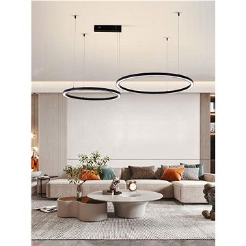 

IMMAX NEO FINO NEW Smart závěsné svítidlo 2 kruhy, 60+80 cm, 93 W, černé, Zigbee 3.0
