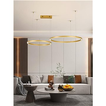 

IMMAX NEO FINO NEW Smart závěsné svítidlo 2 kruhy, 60+80 cm, 93 W, zlaté, Zigbee 3.0