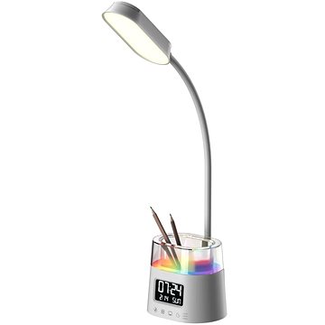 IMMAX LED stolní lampička FRESHMAN s RGB podsvícením, držák na tužky, bílá