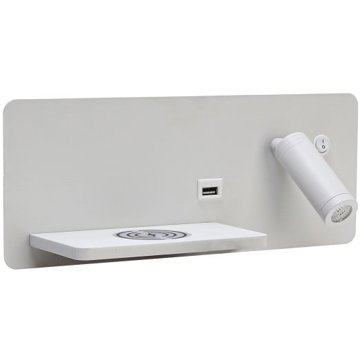 

IMMAX LED Be PREPARE 4v1, bodové s QI nabíjením, USB, bílé, varianta levá