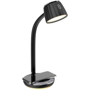 

IMMAX PERLA LED, Qi bezdrátové nabíjení, černá + šedý a kovový detail