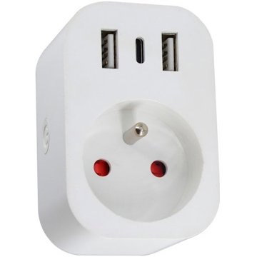 

IMMAX NEO vnitřní s kolíkem, typ E, 2x USB, 1x USB-C , Zigbee