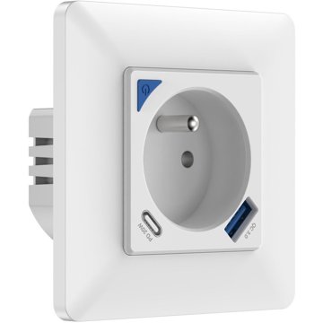 

IMMAX NEO vnitřní s kolíkem, typ E, 1x USB, 1x USB-C, PD 20 W, Zigbee